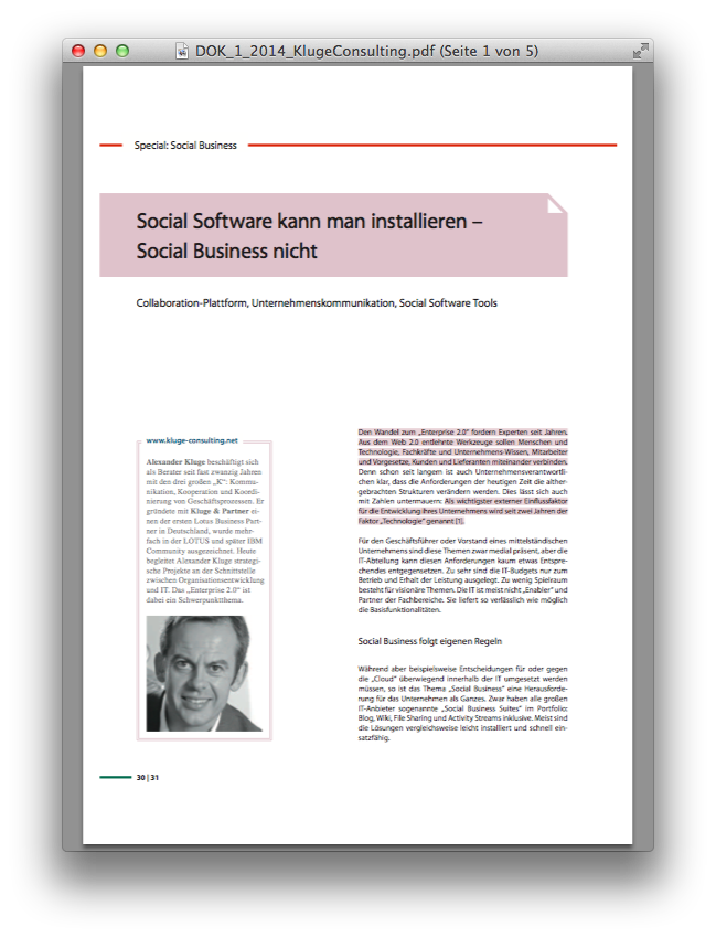 Artikel aus dem DOK.Magazin zum Thema Social Business